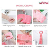 Silicone Body Back Scrubber, Double Side Bathing Brush for Skin Deep Cleaning Massage, Dead Skin Removal Exfoliating Belt for Shower, Body Brush for Bathing