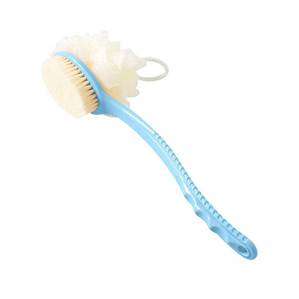 Times 2-in-1 Bath Brush - Soft Loofah & Bristles, Back Scrubber with Curved Long Handle for Women & Men, Deep Cleansing & Gentle Exfoliation