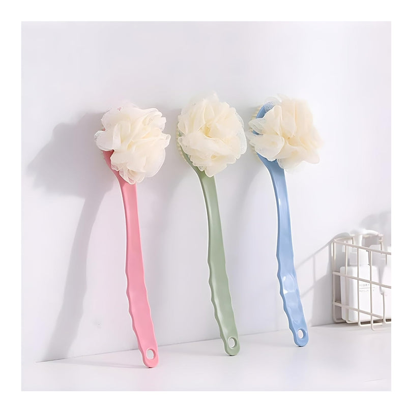 Times 2-in-1 Bath Brush - Soft Loofah & Bristles, Back Scrubber with Curved Long Handle for Women & Men, Deep Cleansing & Gentle Exfoliation