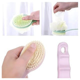 Times 2-in-1 Bath Brush - Soft Loofah & Bristles, Back Scrubber with Curved Long Handle for Women & Men, Deep Cleansing & Gentle Exfoliation