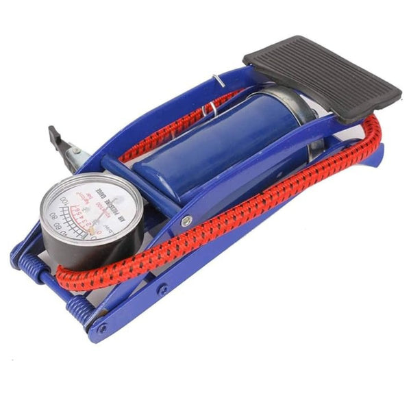 Car Bicycle Bike Single Cylinder Barrel Tyre Inflator Foot Pump w/Pressure Gauge Single Cylinder Barrel Tyre Foot Pump