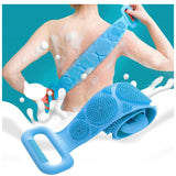 Silicone Body Back Scrubber, Double Side Bathing Brush for Skin Deep Cleaning Massage, Dead Skin Removal Exfoliating Belt for Shower, Body Brush for Bathing