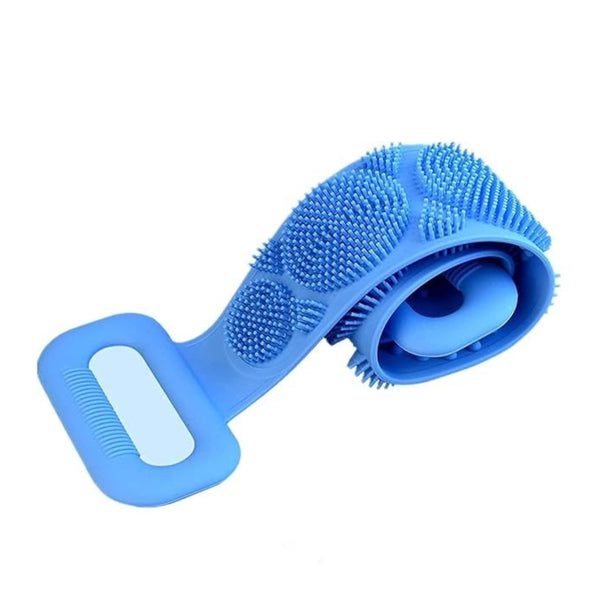 Silicone Body Back Scrubber, Double Side Bathing Brush for Skin Deep Cleaning Massage, Dead Skin Removal Exfoliating Belt for Shower, Body Brush for Bathing