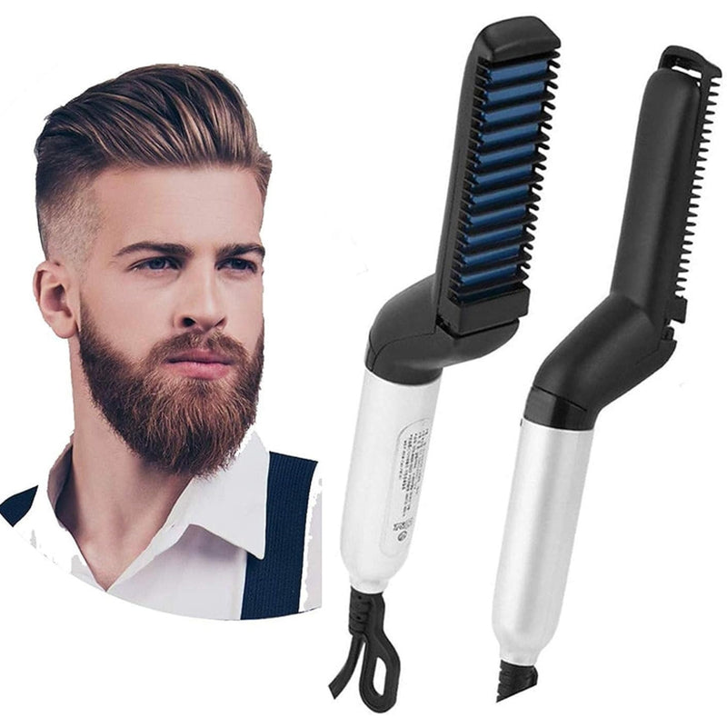 Modelling Hair Comb, Quick Beard Hair Styler, Electric Beard Straightener for Men, Multifunctional Hair Comb Curling Iron, Mens Efficient, Professional Quick Hair Styler