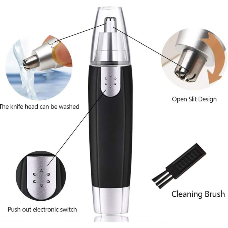 Nose/Ear Lawnmower, Nose Pilator, Waterproof, Battery Operated, Painless Rotating Eyebrow Cutter with Rotary Cutting Head