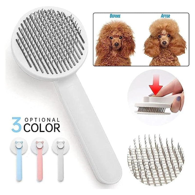 Pet Grooming Brush Tool Self Cleaning Comb Easy to Remove Loose Undercoat and Tangled Hair Comb | Ideal for Dogs and Puppies