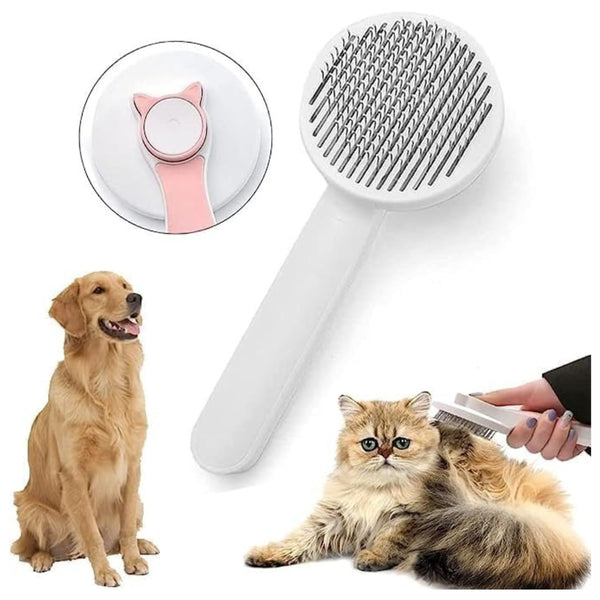 Pet Grooming Brush Tool Self Cleaning Comb Easy to Remove Loose Undercoat and Tangled Hair Comb | Ideal for Dogs and Puppies