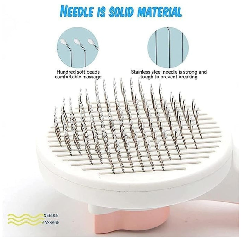 Pet Grooming Brush Tool Self Cleaning Comb Easy to Remove Loose Undercoat and Tangled Hair Comb | Ideal for Dogs and Puppies