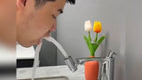 720-Degree Rotating Faucet Sprayer Free Aerator Head, Adjustable Spray Nozzle, Faucet Extender for Bathroom and Kitchen-Chrome